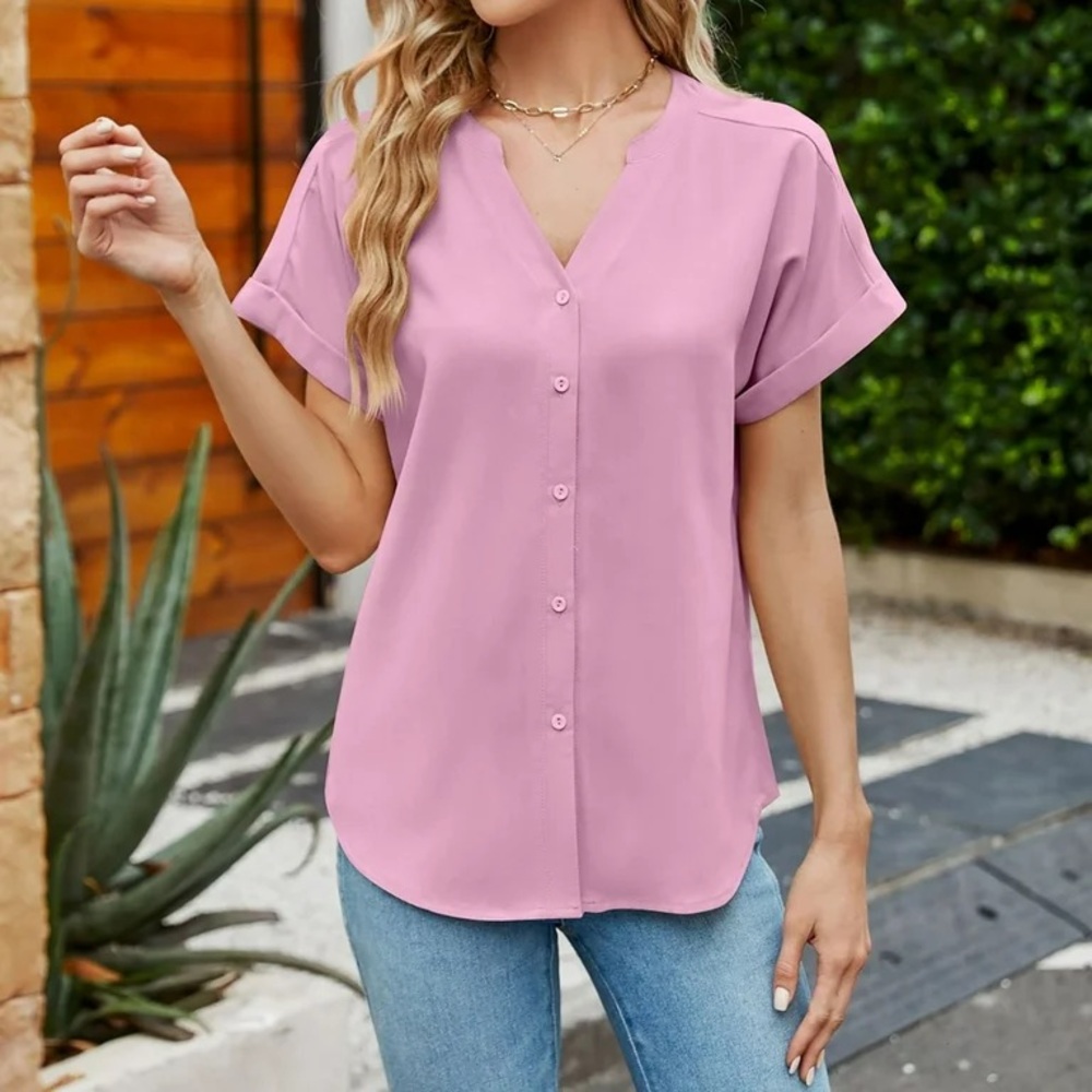 Rachel Zoe Pink Button Down Women's Shirt